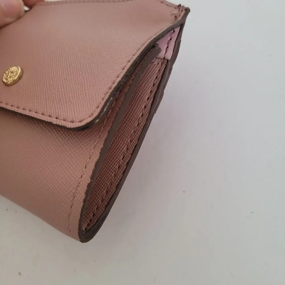 Anne Klein Small Mini Wallet Card Coin Holder Key Ring Compact‎ Light Blush Pink